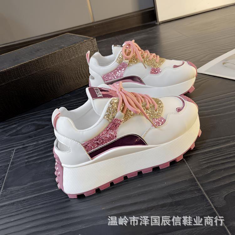 Dad shoes women's heightening little white shoes hollowed out summer 2025 new leisure sports shoes platform women's shoes tide