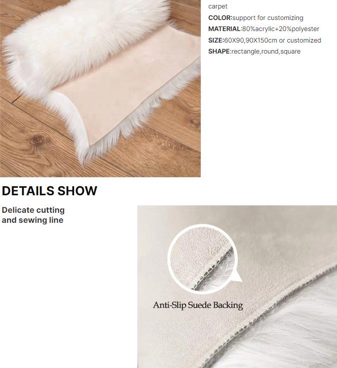Australian Faux Wool Sofa Cushion - European Style Sheepskin-Shaped Plush Carpet for Living Room, Bedroom, and Bay Window.