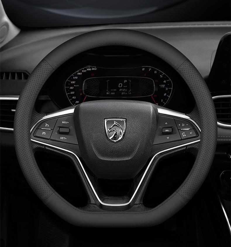 Ultra-Thin Anti-Slip Genuine Leather Steering Wheel Cover for Baojun Models 730, 630, 560, 530, 510, 310W