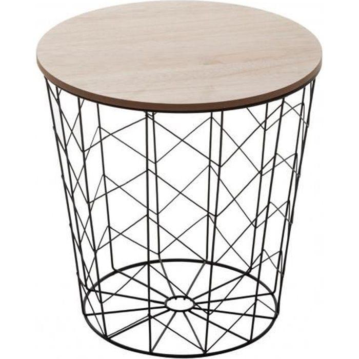 Table café déco métal Kumi Pop Atmosphera - Noir - Rectangulaire - Contemporain - Design