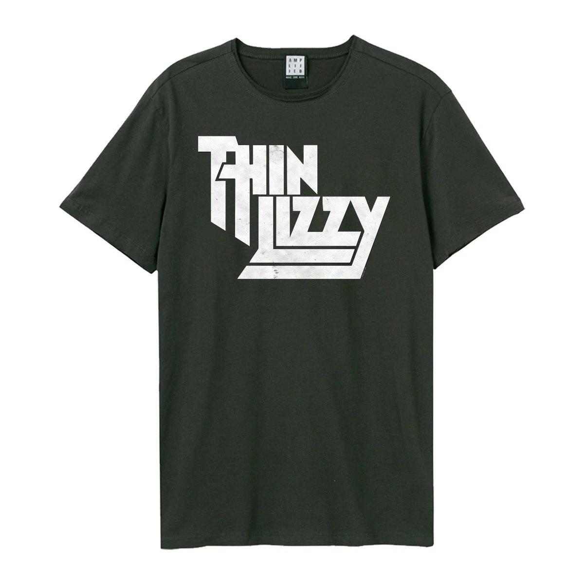 Thin Lizzy Logo Amplified Vintage Charcoal T Shirt 2XL