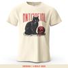 Black Cat & Skull Printed Men's T-Shirt  Oversized Rebellious Gothic Graphic Tees for Women Tops Tees Streetwear
