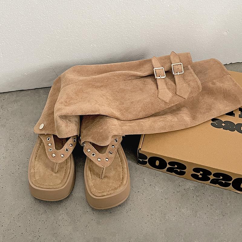 

Модный тренд черные ботинки на высокой платформе женские 2025 новые летние высококлассные съемные римские крутые ботинки 40 хаки