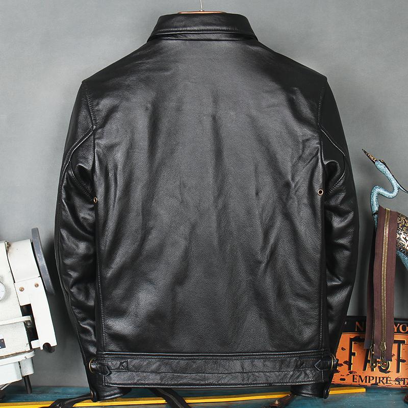 Free Shipping.New Arrival.quality Soft Leather Jacket,men Slim Genuine Leather Coat.classic Biker Cowhide Clothes.black Sales