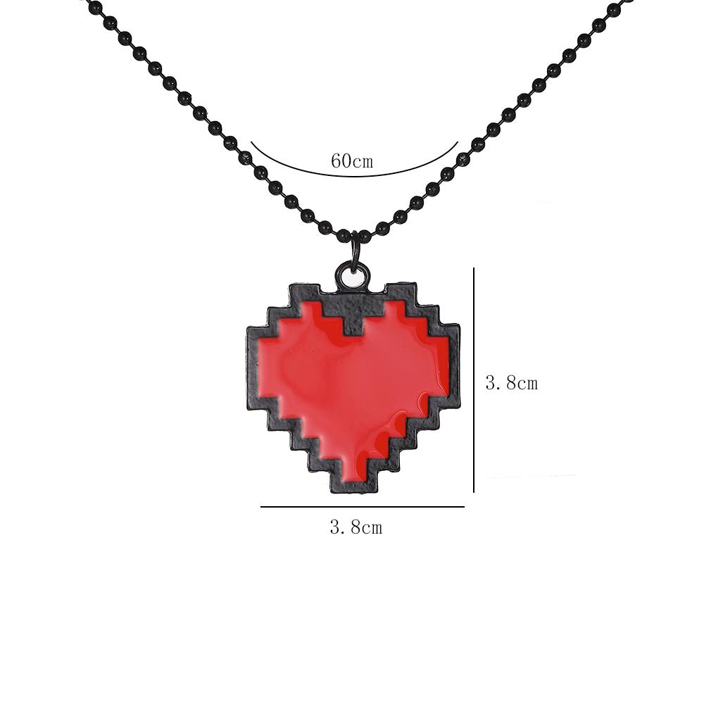 Новая Геометрия Красное Сердце Подвеска Ожерелье Пара Классическая Мода Универсальный Панк Аниме Аксессуары Подарки 60cm