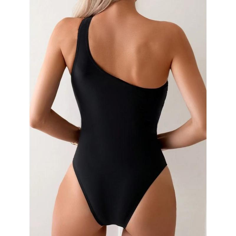 New Sexy One Shoulder Twist Cutout One Piece Swimsuit - High Cut Monokini for Women