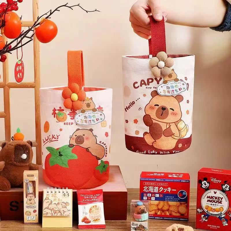 Kids Birthday Party Gift Bag Canvas Water Bucket Bag With Magnetic Closure For Children Classroom Celebration