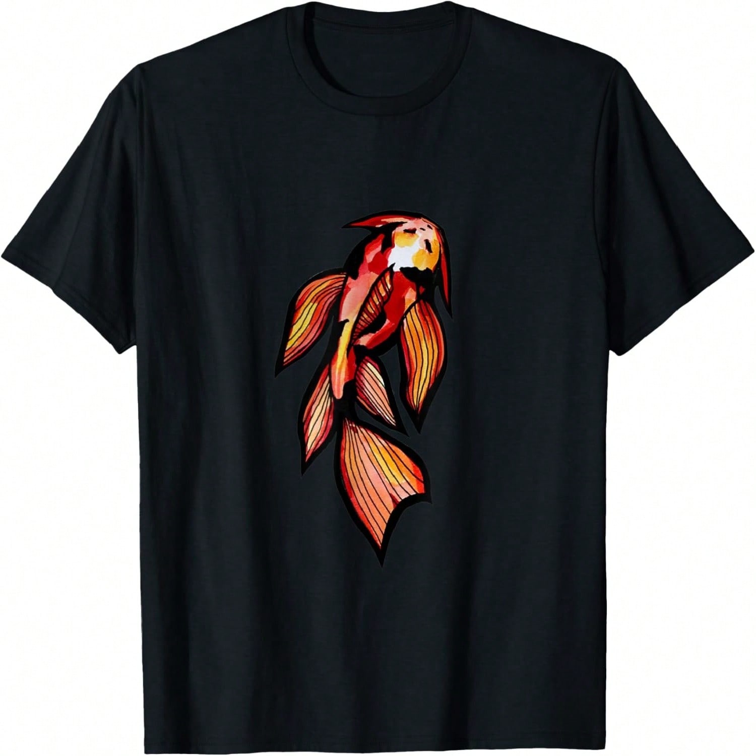 Koi Cherry Blossom Heart Love Peace Japanese Koi Carp T-Shirt S разноцветный