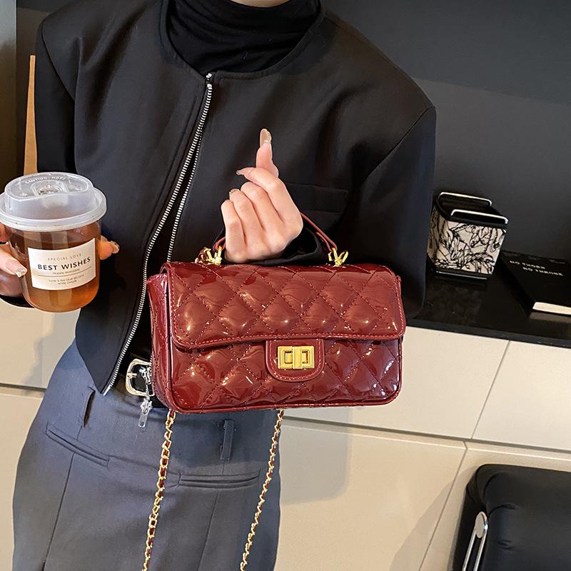 2025 Little Xiangfeng Argyle Chain Luxury Square Handbag - Women's Single Shoulder Crossbody Bag