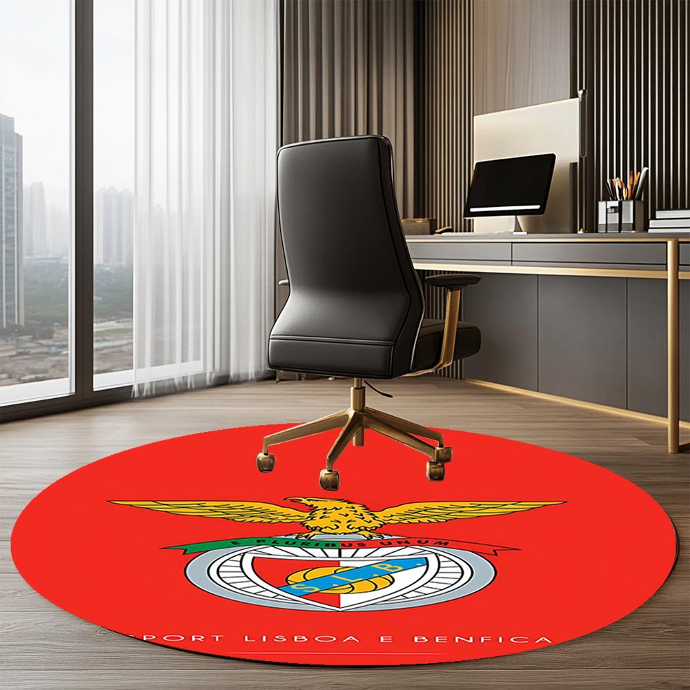 S.L. Benfica Printed Round Rug Carpet Chair Rug Area Rug Entryway Doormats,for Office Chair Living Room Bedroom Kitchen Room.