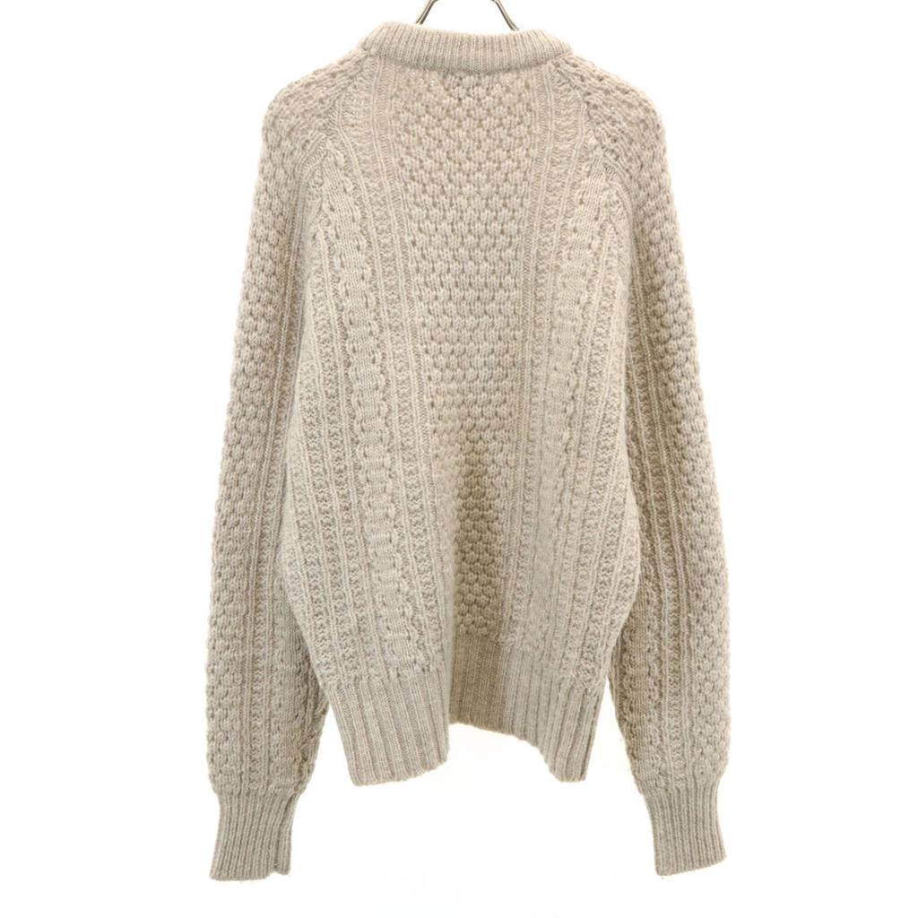 BOSTON TRADERS 90s 100% Wool, Old Long Sleeve Sweater Beige Knit Men's Used