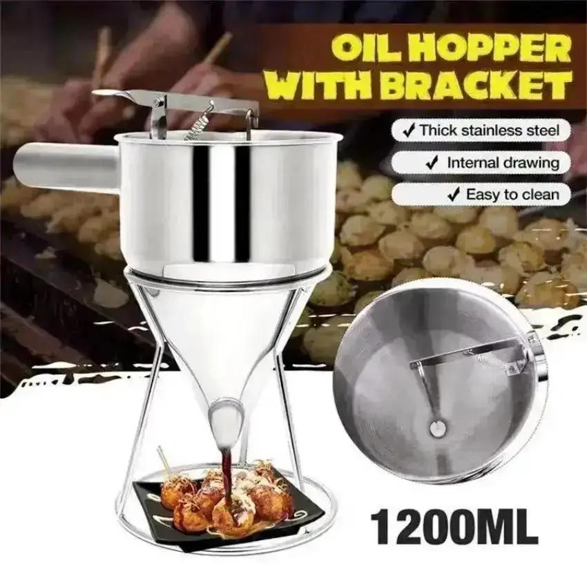 New Multi-Caliber Stainless Steel Funnel Dispenser Stand Cupcakes Baking Maker Tools Kitchen Accessori Pancake Batter Dispenser