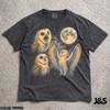 Three Barn Owl Moon Shirt, Vintage Owl Graphic Tee, Funny Retro Barn Owl Tshirt, Woodland Bird Nature Lover Gift
