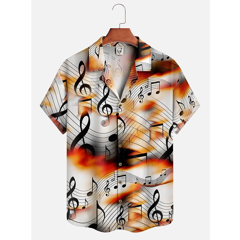 

Hawaii Beach Shirt Men s Quick Dry Summer Short Sleeve Guitar Print Harajuku Casual Blouse Street Korean Clothes S