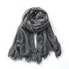 Sciarpa da uomo in cotone e lino tinta unita europea e americana - Autunno/Inverno Tie-Dye Giapponese Coreana Strisce Decorazione in Seta.