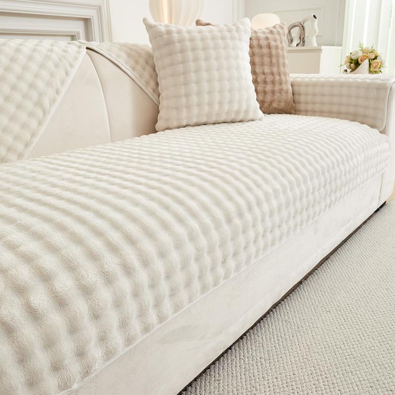 

Autumn And Winter Solid Color Simple Season New Thickened Non-Slip Wear-Resistant Flannel Sofa Cushion Plush Sofa Full Cover Towel Cloth 70*70cm