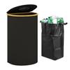Large Capacity Waterproof Foldable Laundry Hamper with Tidy Basket Frame for Dirty Clothes and Kitchen Storage