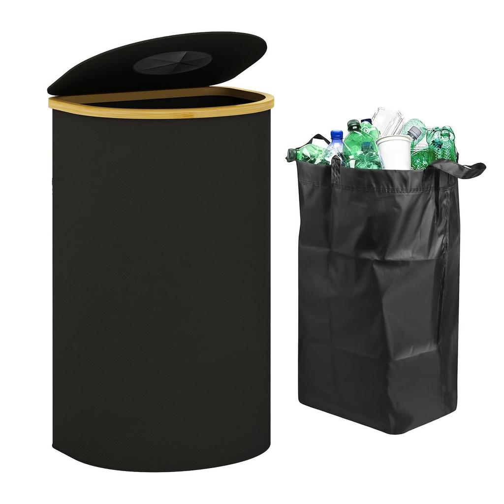 Large Capacity Waterproof Foldable Laundry Hamper with Tidy Basket Frame for Dirty Clothes and Kitchen Storage