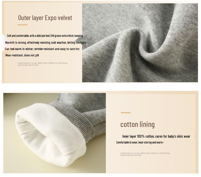 Children's Thick Velvet Cartoon Pants with Cotton Lining - Warm and Cozy