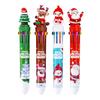 Christmas Ballpoint Pens 10-in-1 Retractable Cute Santa Snowman Pens Festive Writing Tool for Kids School Supplies Students