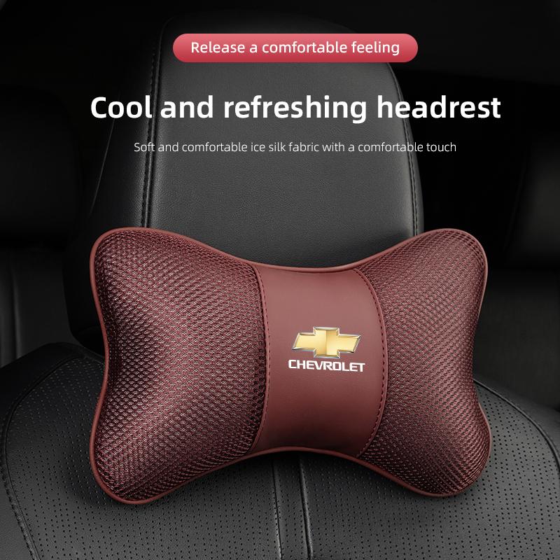 High-end Ice Silk Car Seat Headrest Memory Foam Comfort Pillow Auto Interior For Chevrolet CRUZE Spark Captiva Tracker Epica Z71