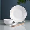 Jingdezhen Czysto Biały 4-częściowy Ceramiczny Zestaw Obiadowy