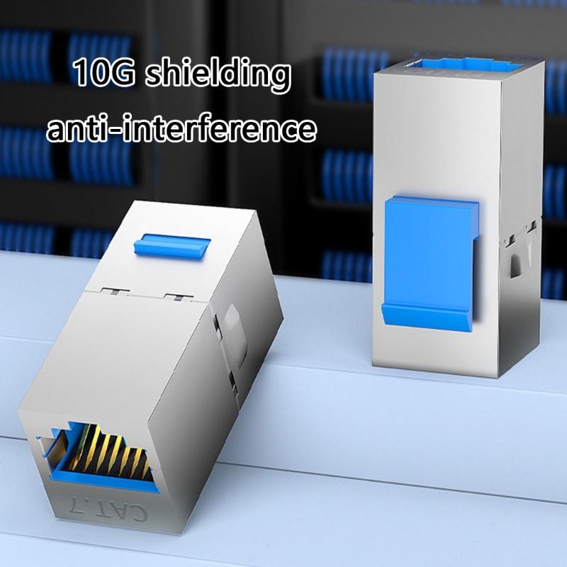 RJ45 Ethernet Coupler 10Gbps High Speed Transmission LAN Cable Extender Electromagnetic interference Shielded For Wall Plate And Patches Panel