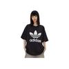 Adidas Originals Adicolor Classics Trefoil Logo Print Short Sleeve T-Shirt Women Tops Black IK4035