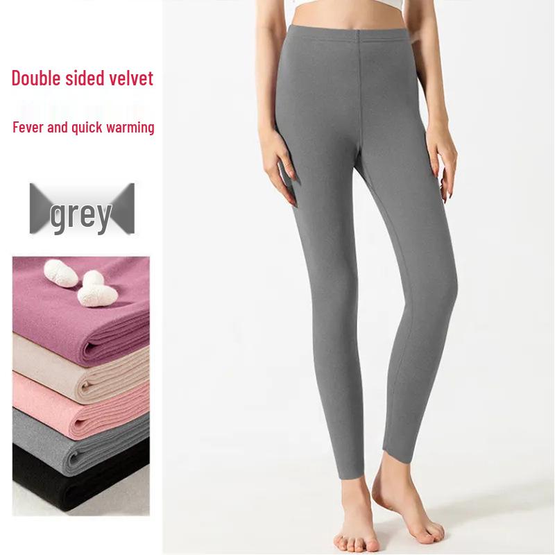 

Plus Size Women s Thermal Leggings - Elastic Waistband, German Velvet, Cold-Resistant for Winter and Autumn M серый