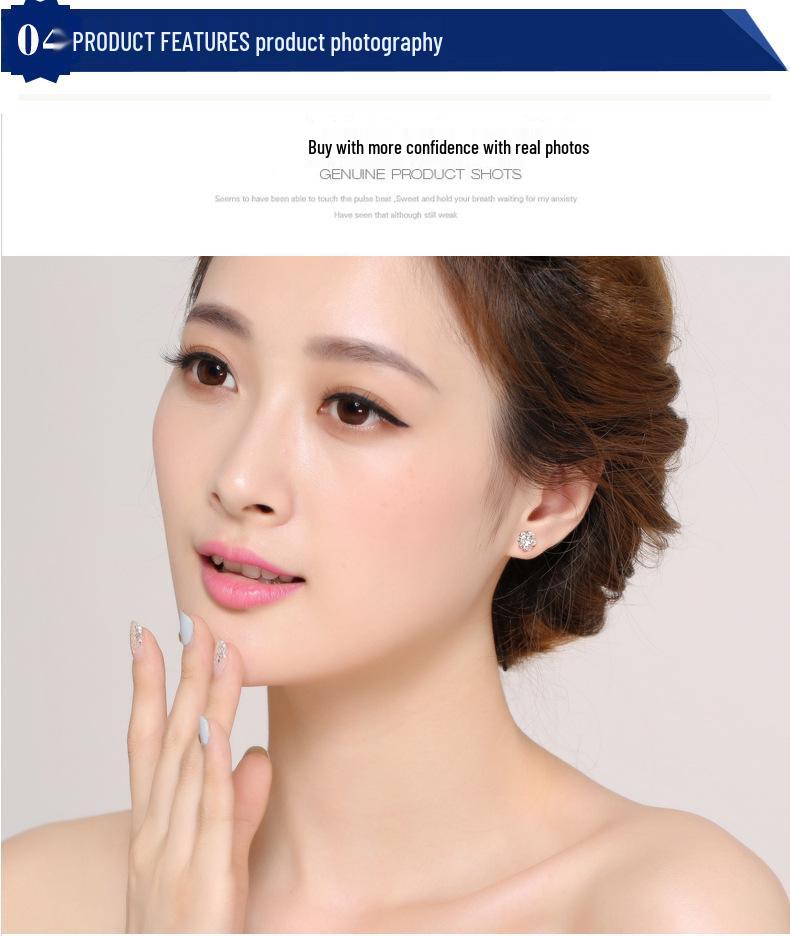 S925 Sterling Silver Snowflake Moissanite Hexagram Earrings, Simple Christmas Studs