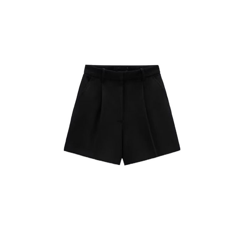 Spring New Arrival Versatile Casual Loose A- Line Wide Leg Boot Pant High Waist Pleated Casual Shorts 1478030