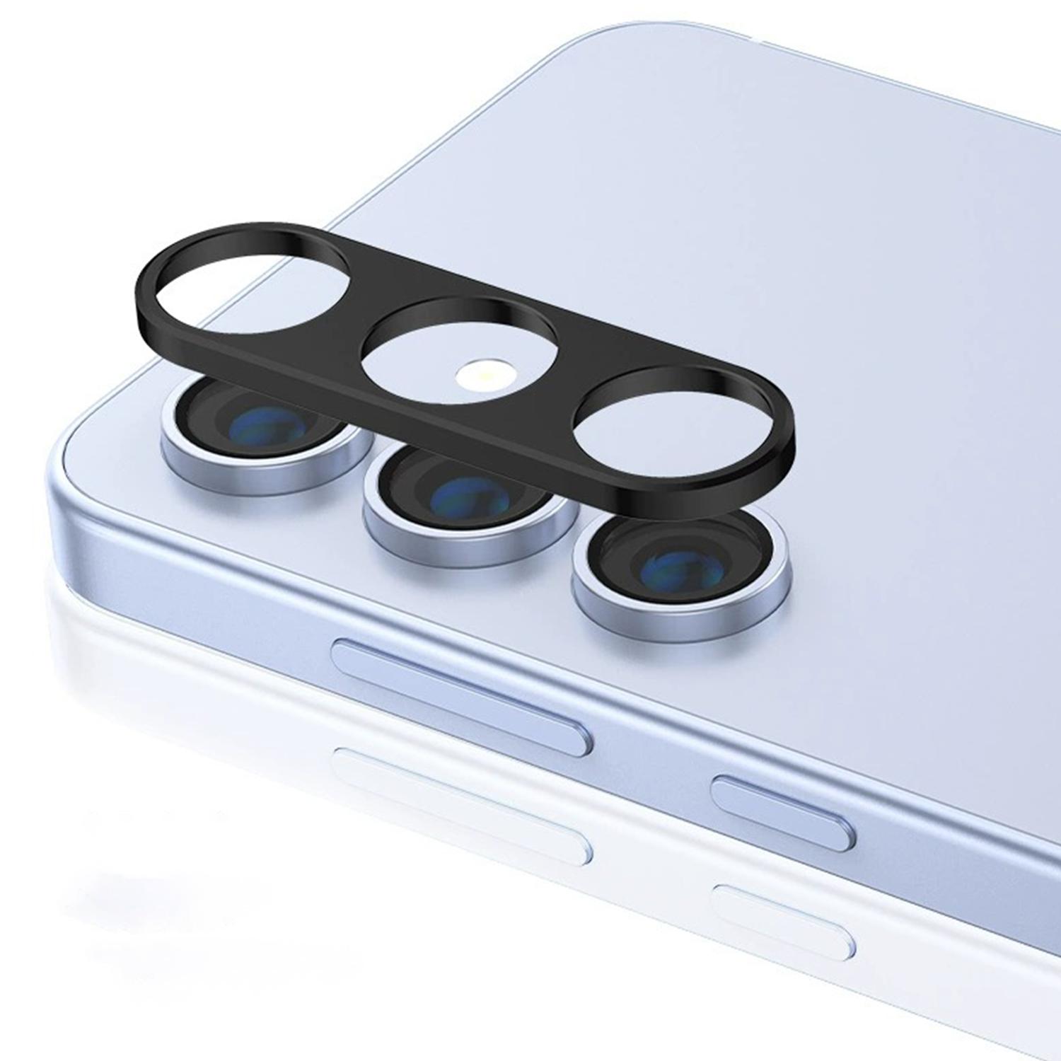 

For Samsung Galaxy S24 FE Hollow Lens Protector Aluminum Alloy Phone Camera Bezel Cover A