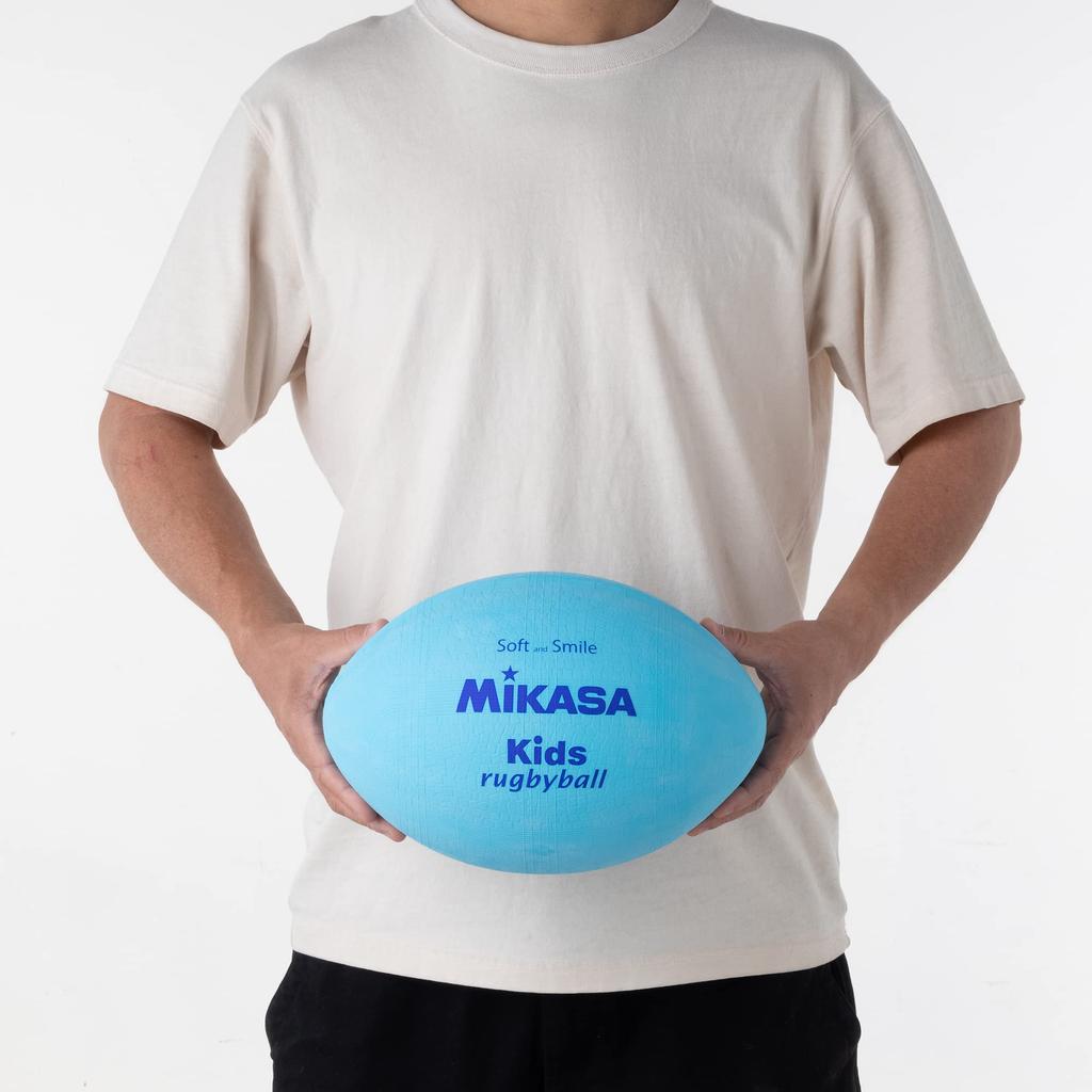 MIKASA Smile Rugby Ball (for elementary school students), made with specially formulated rubber, weighs approximately 185g, Sax KF-S, Sax Blue