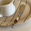 Luxurious Colored Beads Stainless Steel Fork, Butter Knife Tableware,Western Luxury Dinner Set Mirror Elegant Knife Fork Spoon