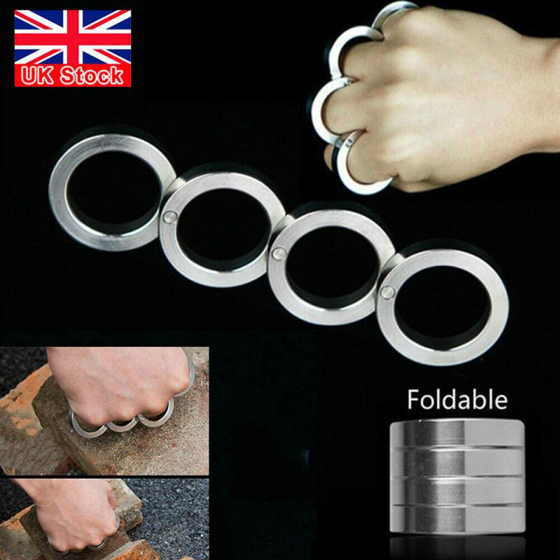 

Hiking Four-Finger Clasp Stainless Steel Folding Knuckles Rotatable Finger Ring