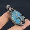 Tree Of Life Aquamarine 999 Copper Wire Wrapped Pendant, Handmade Gemstone Pendant Jewelry, Gifts For Wife Brand New Pendant