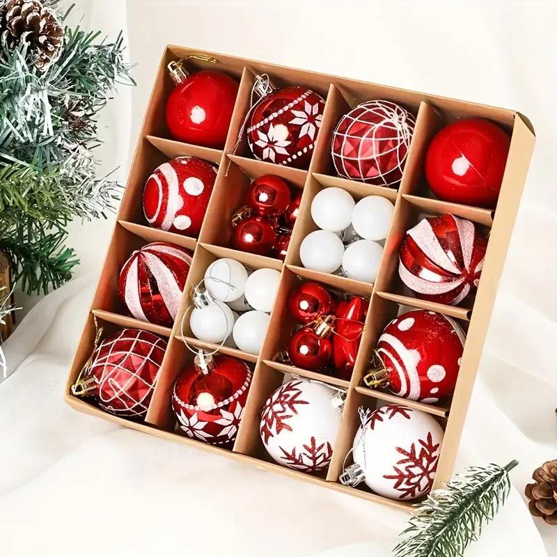 Colorful Christmas Balls Festive Tree Ornaments Reusable Decorative Hanging Baubles Holiday Seasonal Party Decor Supplies
