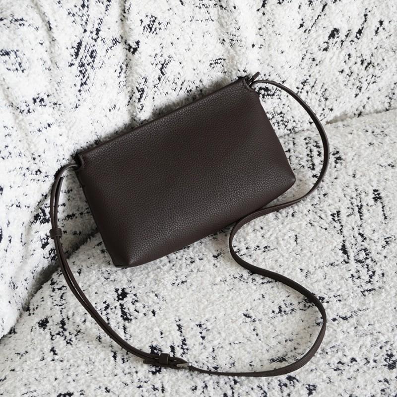 Womens Minimalist Small Square Crossbody Bag Genuine Leather Envelope Clutch Single Shoulder