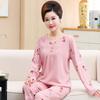 Spring Autumn Women's Pullover Pajamas Loose and Comfortable Middle-aged Cotton Long-sleeved Trousers Home Set