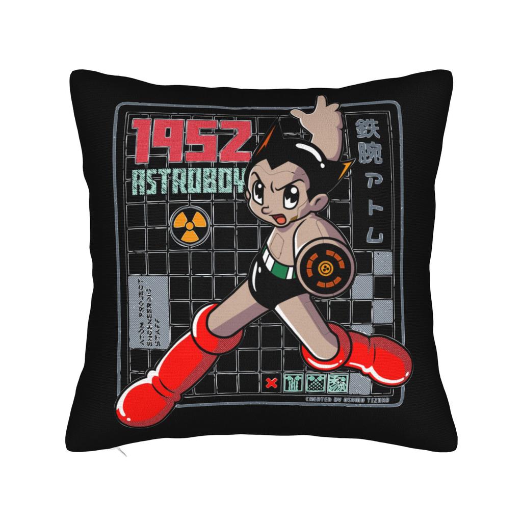 Astro Boy Square Pillow Cases Vintage Anime Childhood Manga Cushion Covers Zipper Decorative Pillowcover For Sofa