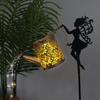 1 beautiful Art Deco style fairy watering kettle sculpture - Valentine's Day garden decoration, solar powered metal statue with