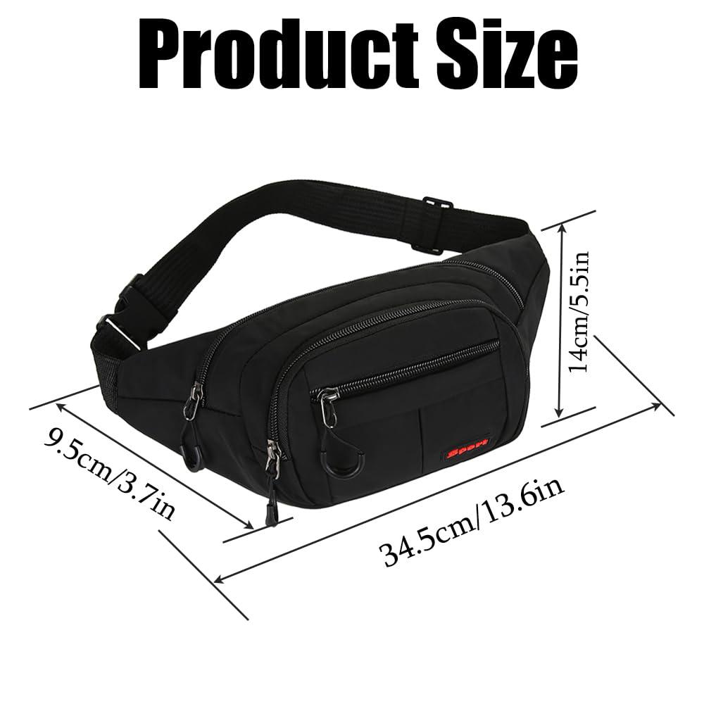 Men Women Waist Bum Bag Waterproof Sports Running Hiking Cycling Unisex Fanny Pack Holiday Travel Money Belt Pouch Wallet