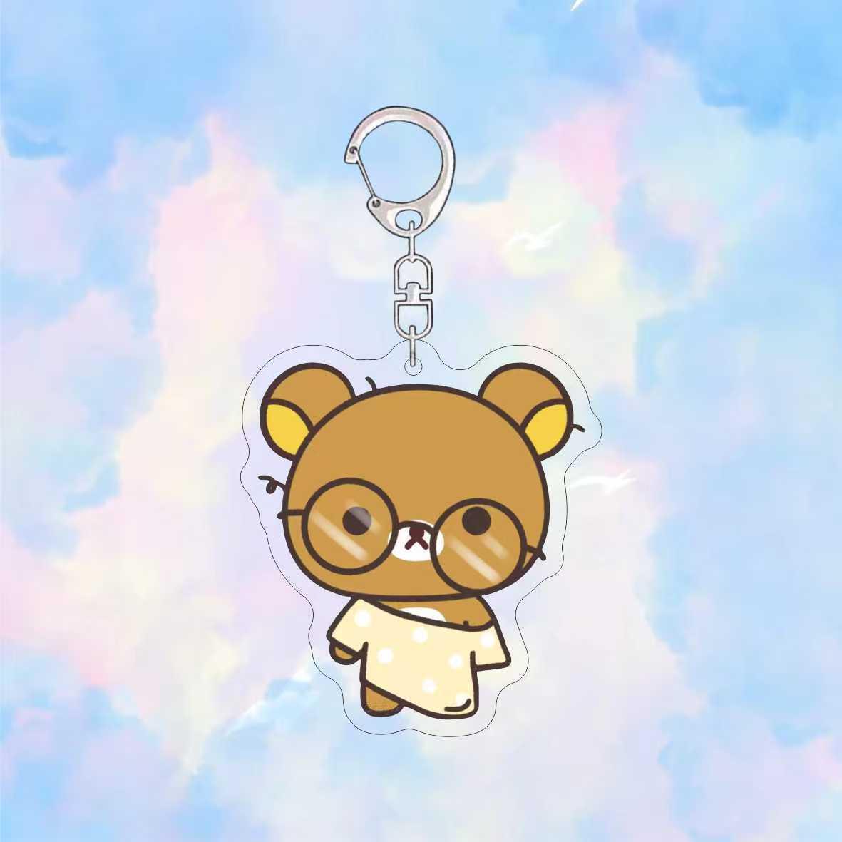 

Rilakkuma Acrylic Cartoon Couple Keychain - Cute Backpack Charm 2D Pendant