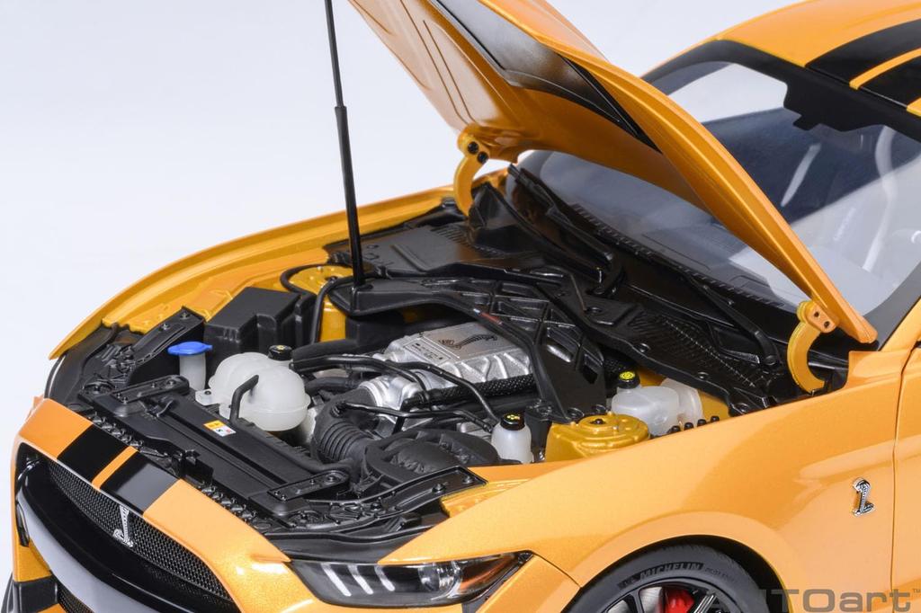 AUTOart Scale Ford Mustang Shelby GT500 Finished Product 73099 1/18 (Orange/Black Stripes)