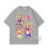 2026 Summer Sailor Moon Collage Print Cotton Tshirt Kids  Adults Plus Size Sportswear Cute Anime Unisexga Graphic Oversized Tee