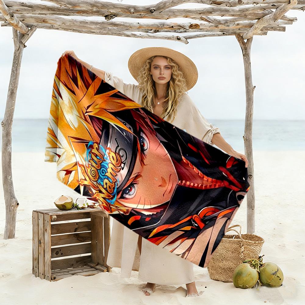 Naruto Character Customize Your Name Beach Towel Super Soft Microfiber Quickdry Fabric Perfect for Traveling Yoga Camping and Swimming