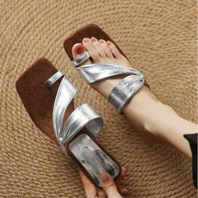 High Heels Women Elegant Slippers Fashion Clip-toe Sandals Designer Pumps New Heeled Shoes 2025 Summer Woman Slides Flip-flops