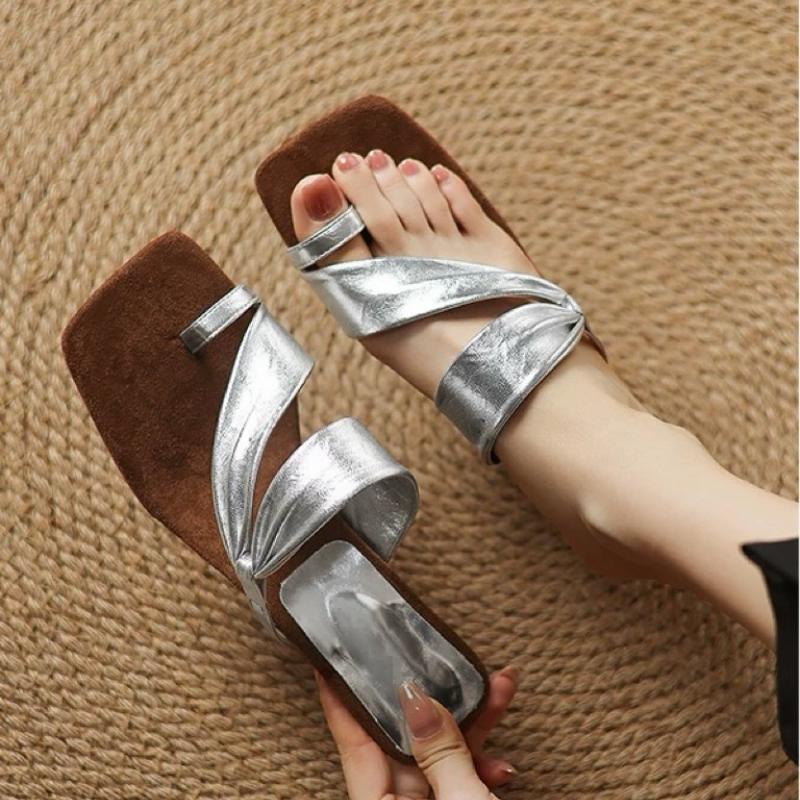 

High Heels Women Elegant Slippers Fashion Clip-toe Sandals Designer Pumps New Heeled Shoes 2025 Summer Woman Slides Flip-flops 34