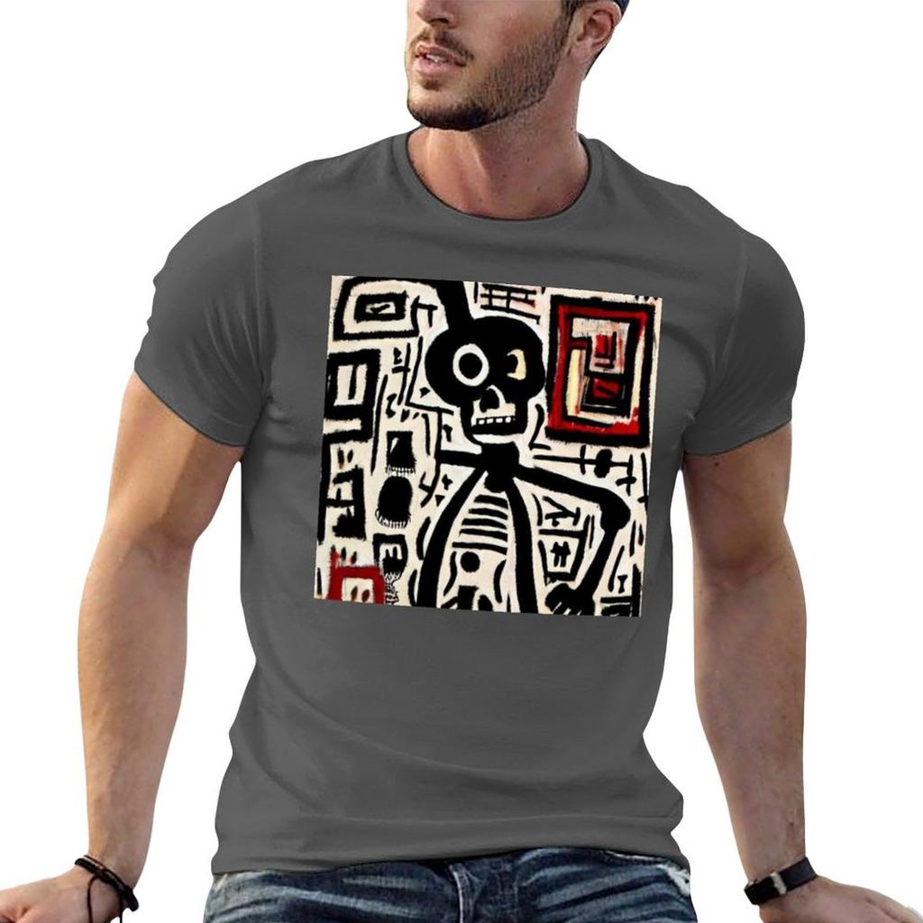 Skull And Bones Skeleton Graffiti Art TShirt t shirt man cotton funny t shirts cotton TShirt