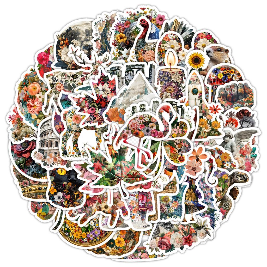 50 Colorful Animal Graffiti Stickers, Water Cups, Luggage, Waterproof Decorative Stickers, Creative Animal Stickers for Children